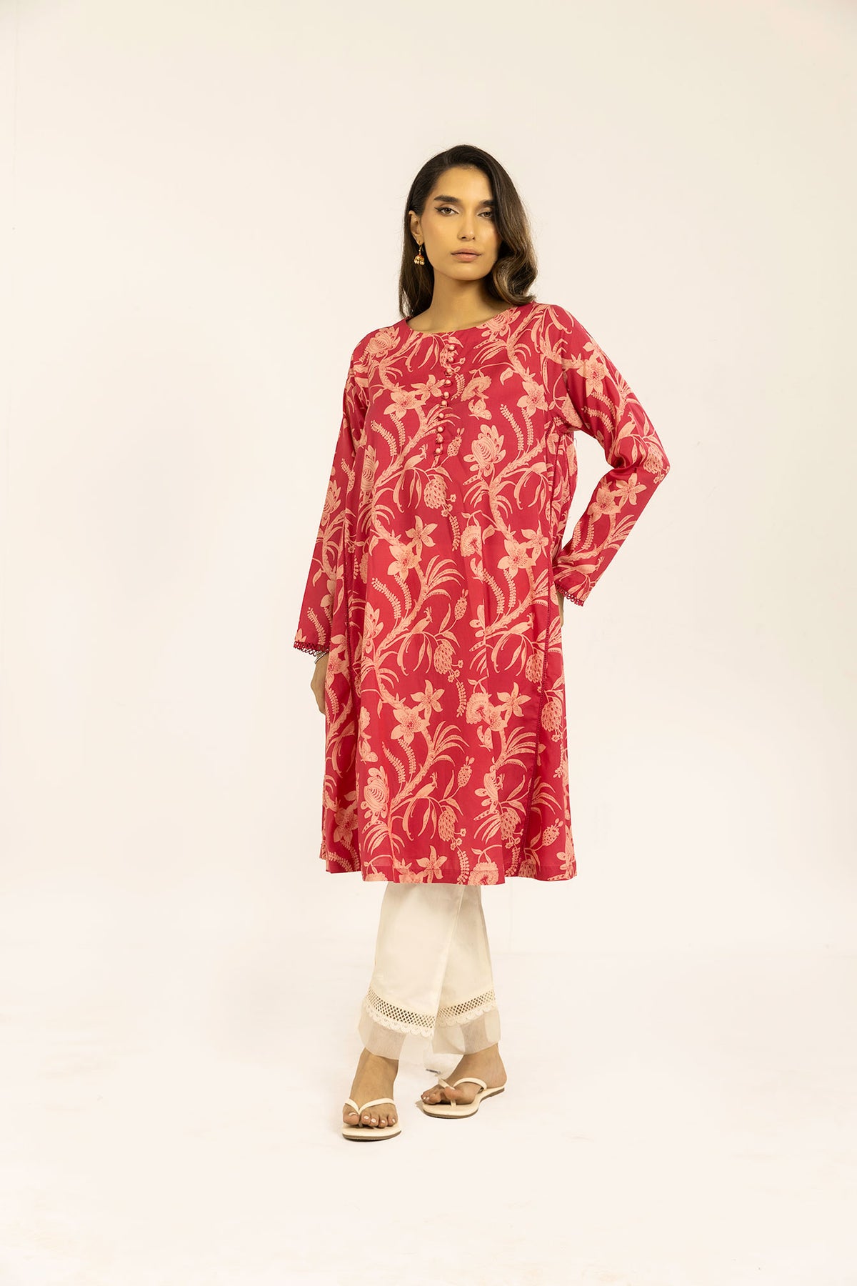 SS24DC-0605 PINK PRINTED KURTA