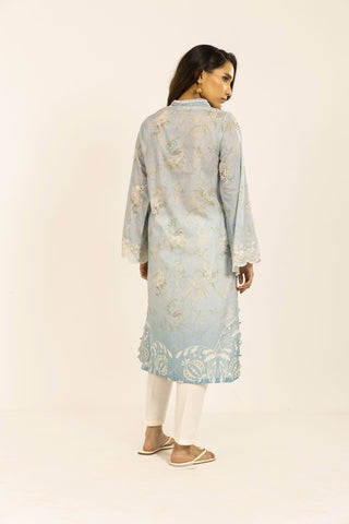 SS24DC-0609 SKY BLUE EMBROIDERED KURTA