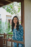 DC-2176 NAVY BLUE LAWN 2PCS PRINTED KURTA WITH TROUSER