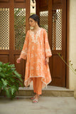 DC-2194 ORANGE LAWN 2PCS PRINTED KURTA WITH TROUSER