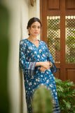 DC-2184 BLUE LAWN 2PCS PRINTED KURTA WITH TROUSER