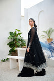 DA-2196 BLACK 2PCS  EMBROIDERED KURTA WITH TROUSER