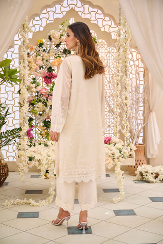 DA-2149 OFF-WHITE EMBROIDERED KURTA WITH TROUSER