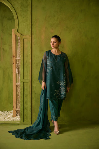 SS24DD-2478  DARK GREEN DUPATTA