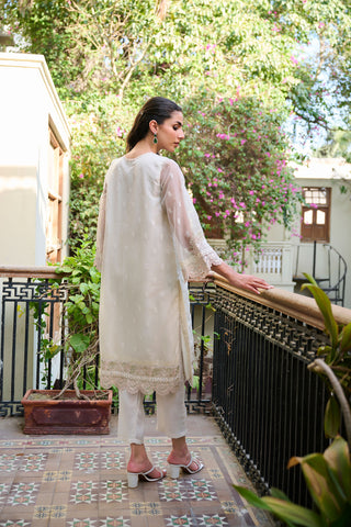 SS24DA-1876 OFF WHITE EMBROIDERED KURTA