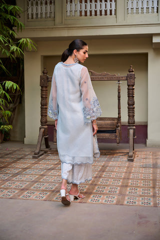 SS24DA-2351 SKY BLUE 2PCS  EMBROIDERED KURTA WITH TROUSER