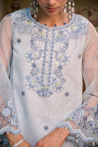 SS24DA-2351 SKY BLUE 2PCS  EMBROIDERED KURTA WITH TROUSER