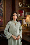 DC-2216 L-GREEN 2PCS  EMBROIDERED KURTA WITH TROUSER
