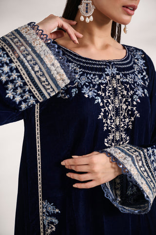 FW24DA-1891   NAVY BLUE  1PCS  EMBROIDERED KURTA