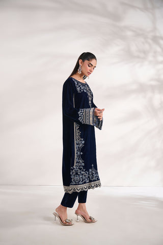 FW24DA-1891   NAVY BLUE  1PCS  EMBROIDERED KURTA