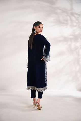 FW24DA-1891   NAVY BLUE  1PCS  EMBROIDERED KURTA