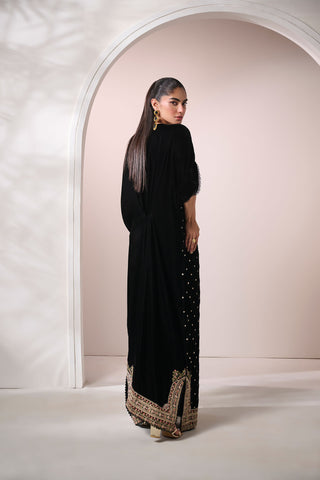 FW24DA-1897   BLACK  1PCS  EMBROIDERED KAFTAN