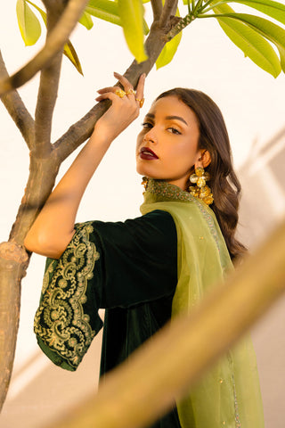 FW24DD-2609  L-GREEN DUPATTA