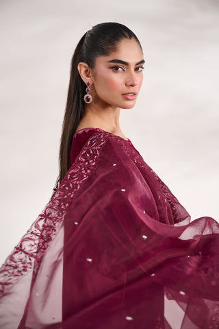 FW24DD-2618  MAROON DUPATTA