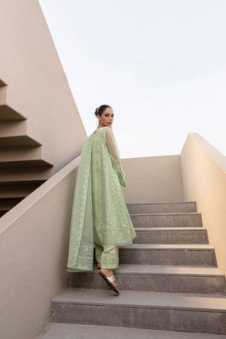 Irina: FW24DA-2654   LIGHT GREEN  2PCS  EMBROIDERED KURTA WITH TROUSER