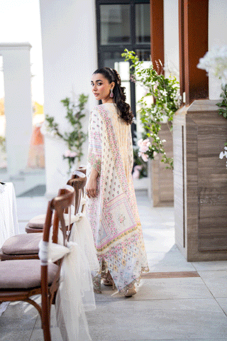 SS25DA-2692 OFF WHITE HAND EMBELLISHED KAFTAN