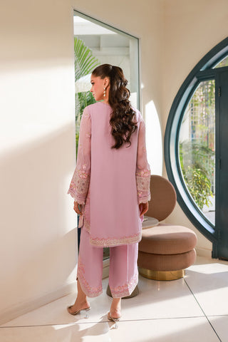 SS25DA-2718 L-PURPLE 2PCS EMBROIDERED KURTA WITH TROUSER