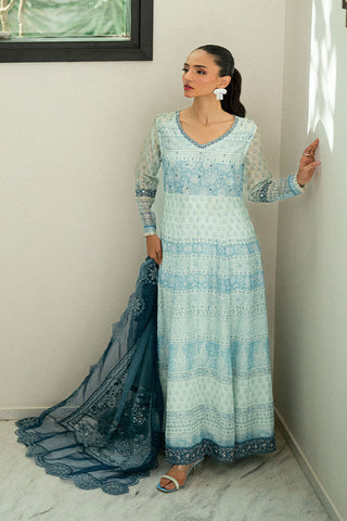 SS25DA-2728 SKY BLUE  2PCS EMBROIDERED PISHWAS WITH TROUSER