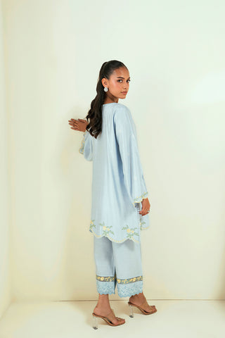 SS25DA-2731 SKY BLUE  1PCS EMBROIDERED KURTA