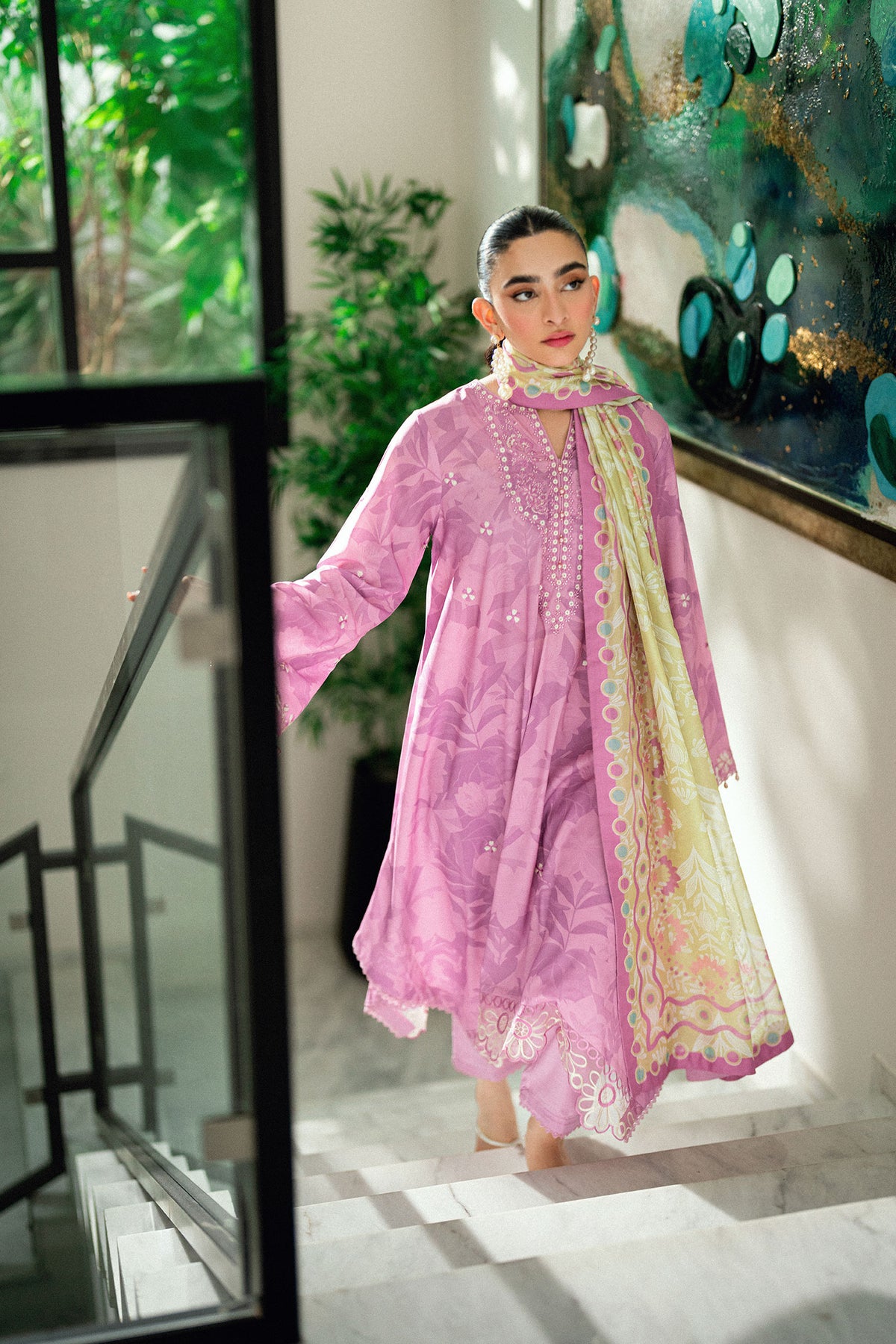 SS25DD-2746  PURPLE  PRINTED DUPATTA