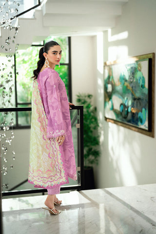 SS25DA-2746 LILAC 2PCS EMBROIDERED KURTA WITH TROUSER