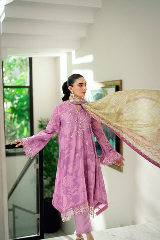 SS25DA-2746 LILAC 2PCS EMBROIDERED KURTA WITH TROUSER