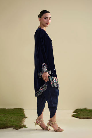 FW25DA-2803  NAVY BLUE  2PCS  EMBROIDERED KURTA WITH TROUSER