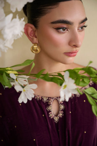 FW25DA-2806  MAGENTA 1PCS EMBROIDERED KAFTAN