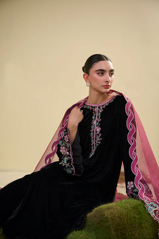 FW25DD-2815  MAGENTA  EMBROIDERED  DUPATTA