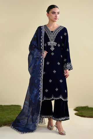 FW25DD-2817  BLUE PRINTED DUPATTA