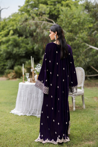 FW25DA-2818  PURPLE  2PCS  EMBROIDERED KURTA WITH TROUSER
