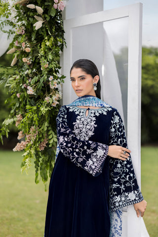 FW25DA-2819  NAVY BLUE  2PCS  EMBROIDERED KURTA WITH TROUSER
