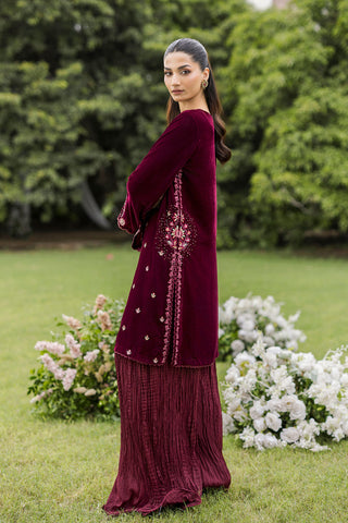 FW25DA-2826   MAROON  2PCS  EMBROIDERED KURTA WITH TROUSER