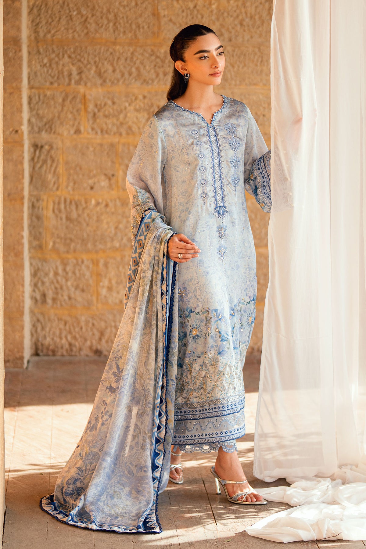 SS26DD-2891  SKY BLUE DUPATTA