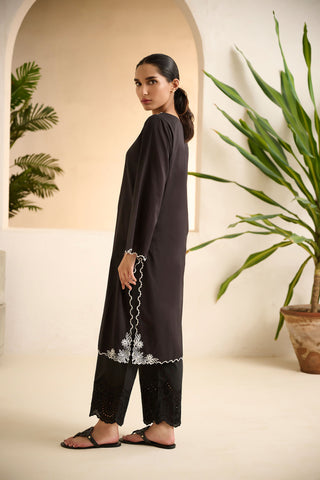 DC-0506 BLACK DYED EMBROIDERED KURTA