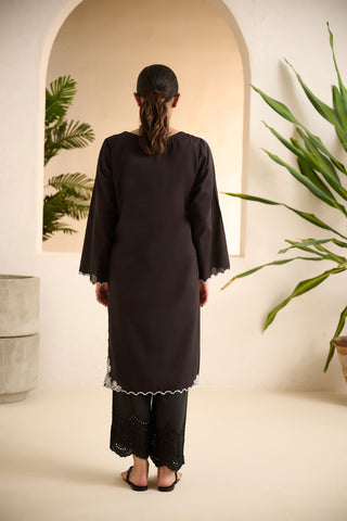 DC-0506 BLACK DYED EMBROIDERED KURTA