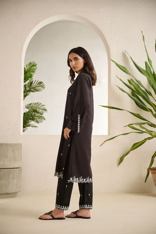 DC-0510 BLACK DYED EMBROIDERED KURTA