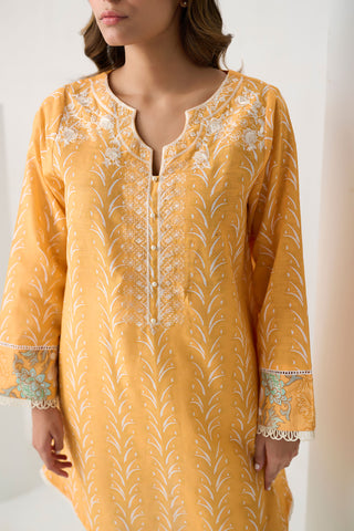 DC-0548 ORANGE EMBROIDERED KURTA