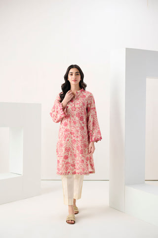 DC-0565 PINK DIGITAL PRINTED KURTA