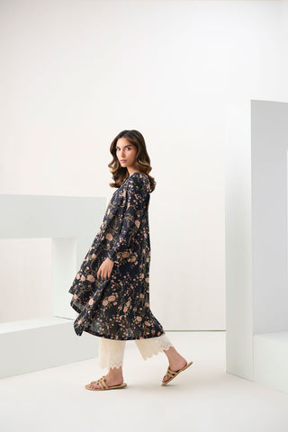 DC-0569 NAVY BLUE DIGITAL PRINTED KURTA