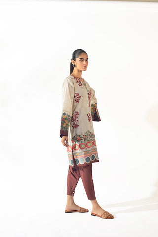 SS24DC-0615 OFF WHITE EMBROIDERED KURTA