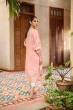 DC-2158 PEACH 2PCS  EMBROIDERED KURTA WITH TROUSER