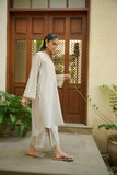 DC-2168 GREY 2PCS  EMBROIDERED KURTA WITH TROUSER