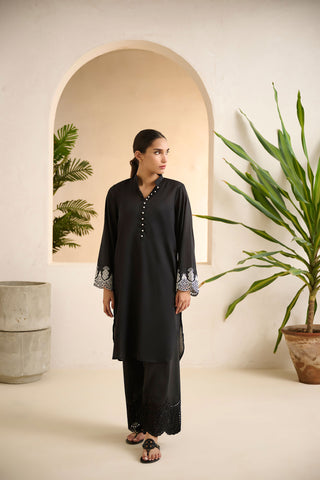 DC-2187 BLACK DYED EMBROIDERED KURTA