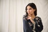 DC-2190 BLACK 2PCS  PRINTED KURTA WITH TROUSER