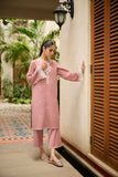DC-2195 MAUVE 2PCS  EMBROIDERED KURTA WITH TROUSER