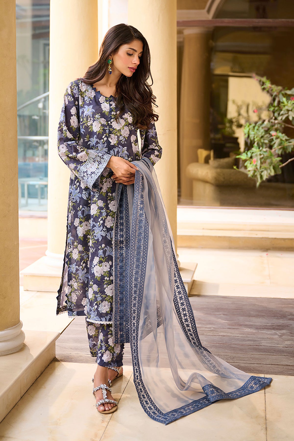 DD-1078 NAVY BLUE DUPATTA