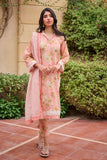 DC-2235 PEACH PREMIUM COTTON 2PCS KURTA WITH TROUSER