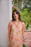 DC-2235 PEACH PREMIUM COTTON 2PCS KURTA WITH TROUSER