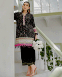 DC-2240 BLACK 2PCS HAND EMBELLISHED  SHIRT WITH TROUSER